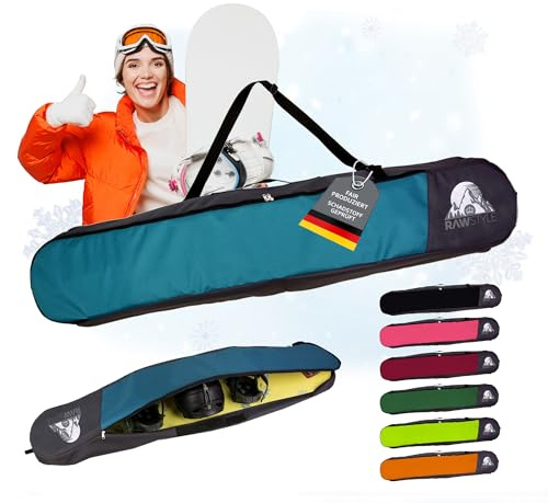 Snowboard väska – vattentät snowboardväska – snowboardryggsäck med robust dragkedja – boardbag för bräda, hjälm och skor – huvudfack med separata områden (turkos 130)