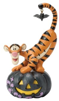 Enesco Disney Traditions by Jim Shore Winnie The Pooh Tigger on Black Jack-o-Lantern Glow in The Dark Figurine, 5.79 Inch, Multicolor