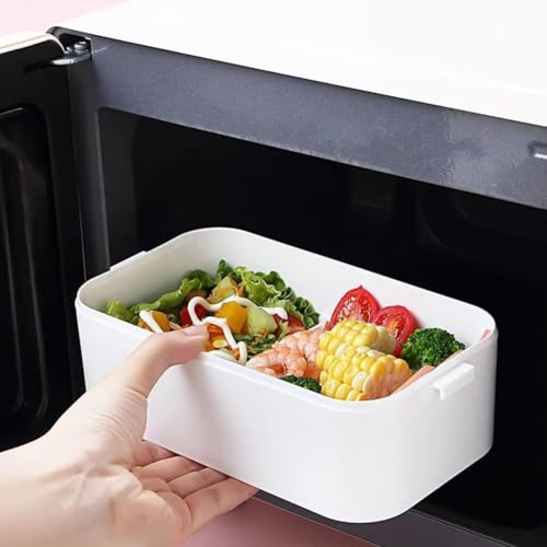 Gettimore Lonchera apilable de 2 capas a prueba de fugas para adultos, microondas y lavavajillas, incluye tenedor y cuchara, rosa/morado/verde