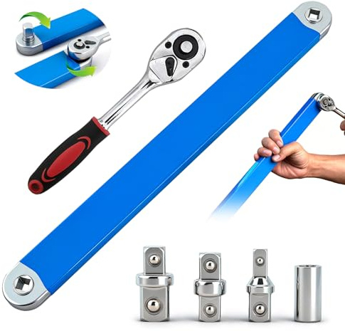 WingFly Set di chiavi offset, set di 5 chiavi inglesi da 1/2, 1/4 e 3/8, prolunga a cricchetto, per spazi ristretti, riparazioni auto, progetti fai da te