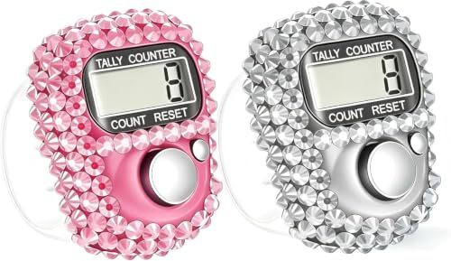 2 Pcs Electronic Finger Tally Counter Clicker Counter,Convenient Portable Digital Display Tally Counter,Resettable Mini Lap Counter for Golf Goods Counting Accessories,Track and Field Lap Counters