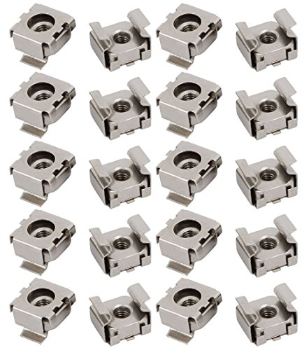 sourcing map 20 Stück M4 Kohlenstoffstahl Vernickelt Käfigmutter für Server Regal Schrank DE de