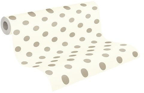 A.S. Création Vliestapete Boys & Girls 6 Tapete gepunktet 10,05 m x 0,53 m beige rosa weiß Made in Germany 369341 36934-1