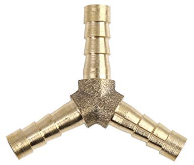 sourcing map Conector De 3 Vías En Forma De Y 1Pc para Aire Agua Latón | Material: Latón, Color: Dorado, Diámetro Interior: 4Mm, Diámetro Exterior: 5Mm, Resistente A Alta Presión