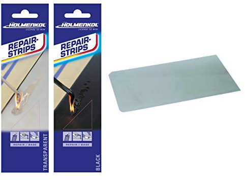 Holmenkol Belagreparatur Beginner Set Ski & Snowboard Belag ausbessern Ausbesserungstreifen + Nirostaklinge