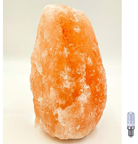 Salzkristall-Lampe Salzstein Salzlampe Kristal Lampe inkl. LED Leuchtmittel Höhe ca. 30cm 7-10 kg Salzkristallleuchte Salzkristalllampe Sauna Kristallsalz Salt Range Pakistan (30cm ca. 7-10Kg)