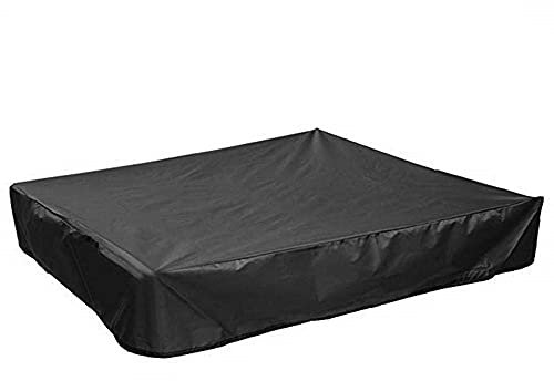Moiyoudis Staubdichte Sandkastenabdeckung Sandkastenabdeckung mit Kordelzug Wasserdicht Sandkastenabdeckung Schwimmbadabdeckung Quadratische Möbelabdeckung (Schwarz, 200 x 200 cm)