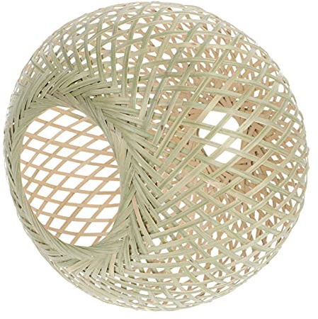 SOLUSTRE Woven Lampe Schatten Rattan Tisch Lampe Schatten Handarbeit Gewebt Wicker Rattan Lampenschirm für Schlafzimmer Bauernhaus Wohnzimmer Grün
