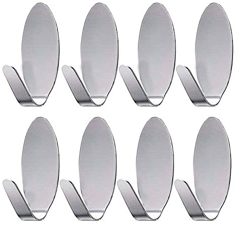 Cuelga fácil - Ganchos Adhesivos para pared - Colgadores de pared adhesivos - Colgador toalla baño, cuadros, trapos de cocina, llaves - Set de 8 perchas adhesivas