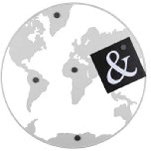 Present Time Memobord World Map - Weiß - Ø50cm - Rund - Eisen