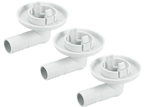 sourcing map Paket von 3 Klimagerät Abfluss Verbinder 23mm 30mm Winkel für Fenster AC Beige