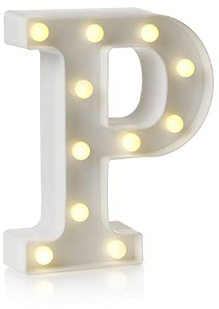 Auraglow LED-Alphabet-Buchstaben- und Zahlen-Lichtschild-Dekorationen, Lampe für Zuhause, Geburtstagsparty, Veranstaltung, Nachtlichter, batteriebetriebene Buchstaben und Zahlen mit Vier-Stunden-Timer