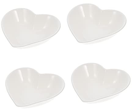 Cabilock 4piezas Cuenco De Cerámica Love Ensaladera Forma De Corazón De Cuencos Para Servir Comida Fruta y Postres Vajilla Para Picnic o Cena Familiar