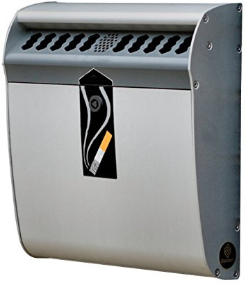 Glasdon Ashmount™ 3L Wandascher (Silber) - Langlebiger Raucherbehälter mit Wandbefestigung