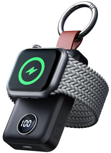 JOYROOM Caricatore Apple Watch, 2000 mAh Caricabatterie Wireless Portatile per Apple Watch Series 10/9/8/7/6/5/SE/4/3/2/UItra 2/Ultra, Ricarica a Induzione Magnetica (Nero)