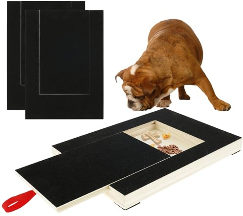 Planche à gratter pour chien, lime à ongles en bois avec boîte à goûter intégrée, papier abrasif, grattoir à ongles pour chiot, alternative aux coupe-ongles et broyeurs à ongles pour chien (avec 2