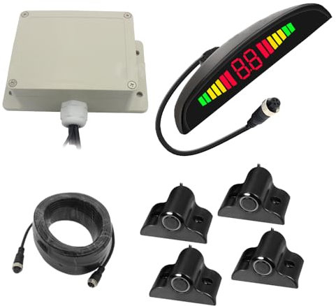 Baceyong Sistema di sensore di retromarcia a LED per camion, kit di sensori di parcheggio, sistema di allarme sonoro per bicicletta posteriore