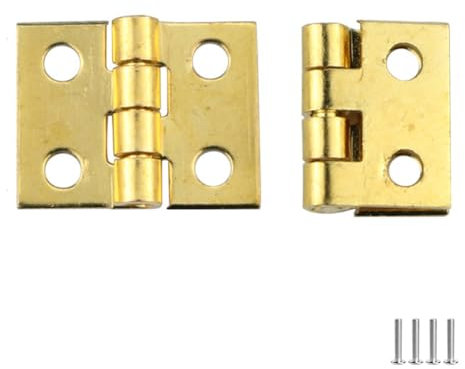 FEEIMOL 50 pièces Mini Charnières Petites Charnières Mini Charniere en Laiton Charnières Rétro Charnières Connecteurs Miniatures pour Boîte à Bijoux DIY Boîte