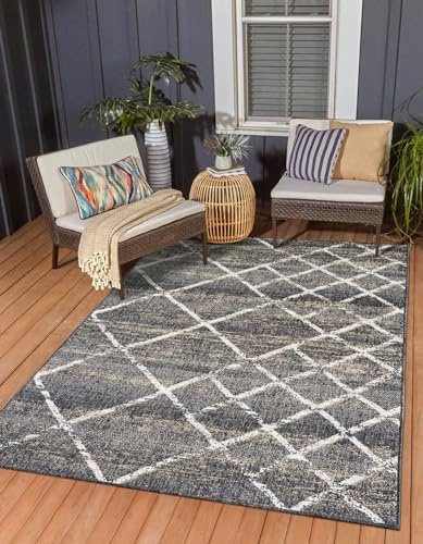 MY-RUG Outdoor Teppich Wetterfest 80x150 cm - Garten Balkon Teppich Matt | UV-beständig & robust für Terrasse, Küche & Wohnzimmer; Kurzflor-Wohnzimmerteppich, waschbar und pflegeleicht