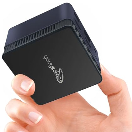 youyeetoo BY51 Mini Pc, Intel N100 CPU -12th Gen AlderLake - fino a 3,4 GHz, 12 GB LPDDR5 RAM, SSD da 128 – 512 GB, mini PC da gioco, con Dual HDMI2.0 4K, Ufficio/HTPC (M1 (12 GB + SSD)