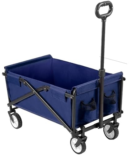 CRBUDY Campingtrolley, tragbarer, zusammenklappbarer Gartentrolley, robuster Trolley, Einkaufswagen für Camping im Freien, Zugwagen, Transport im Freien (B)