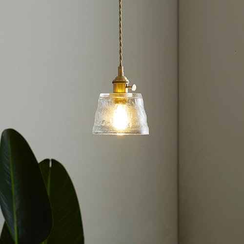 Chrasy E27 Lampada a Sospensione in Vetro Moderne Trasparente Lampada Loft Lampadario Moderne Lampada A Soffitto Plafoniera per Isola Cucina Sala Da Pranzo (Trasparente)