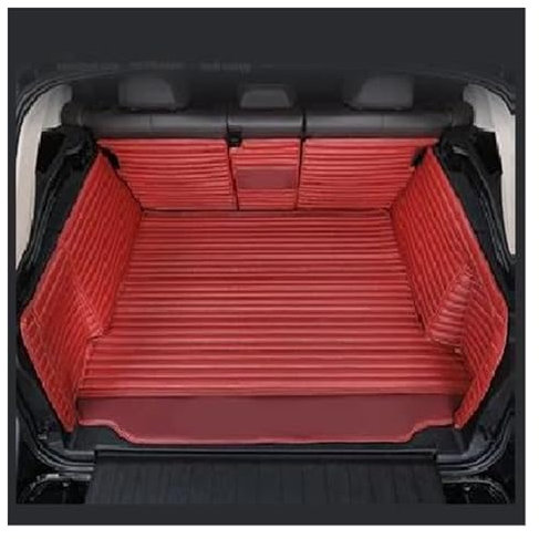 NYSQOFMB Voiture Coffre Tapis pour Accord 7th 2004 2005 2006 2007 Tapis Coffre Voiture en Cuir Tapis Sol Coffre Arrière Tapis Plateau Tapis de Coffre Auto(Rouge)