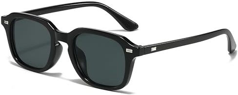 WDZAYXC Vintage rechteckige Sonnenbrille für Damen Herren | Retro Brille, Quadratische Form, UV400 Schutz