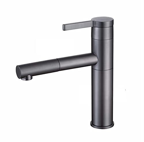 HXFFXHF Badezimmerhahn mit Pulldown-Sprühbeckenmischungshahn für heißes und kaltes Wasser einsenksames All-Copper-Einzelgriff 360 ° Drehung einverrückter Spülenarmatur mit Auszug Sprühgerät