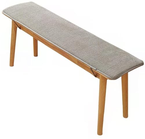 Bankauflage Outdoor Rutschfestes Cord für Fensterbankterrasse, Gartenbank Auflage Mit Schnürsenkeln Sitzauflage Bank, Weiche Polsterung Anti-Rutsch Boden für Club Bar Garten Küche(Light gray,40 x 120
