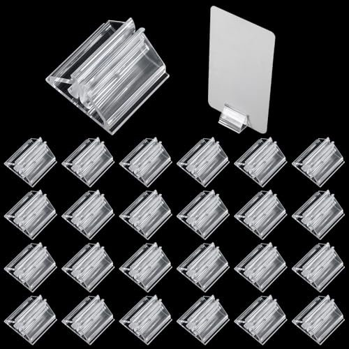 Nogeqi 24PCS Clear Acrylic Game Pieces Holder, Plastic Game Card Stands, Card Holder Display for DIY Playing Board Games Party, Memos Photos Pictures Display (Transparent)