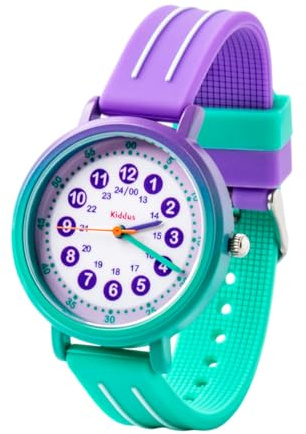 Kiddus Orologio Educativo per Bambini, Orologio da polso Analogico per Bambino e Bambina a partire da 5 Anni, Resistente all'acqua 5ATM, Primo Orologio per l'Infanzia, Regalo Bimbo Apprendimento