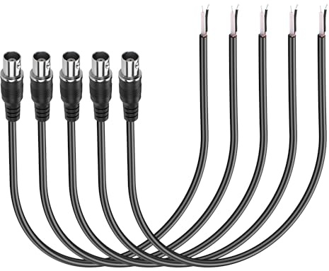 PNGKNYOCN Cavo coassiale BNC femmina 75 Ohm Bnc a Bare Wire, 25 cm ad alta frequenza cavo adattatore coassiale per telecamera CCTV (5 pezzi) (Female)