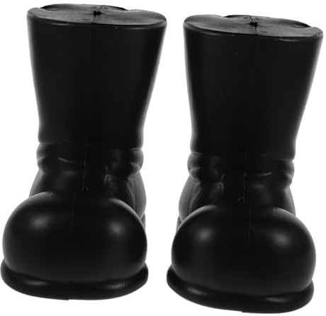 Cabilock 2pcs Mini Santa Claus Boots Black Decorative Miniature Ankle Shoes Craft Accessories Christmas Festival Home Indoor Fun Toys