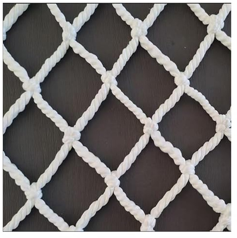 Filet de sécurité extérieur – Filet en corde en nylon pour garde-corps et protection des escaliers, polyvalent, intérieur/extérieur, décoratif, blanc, 2 x 8 m