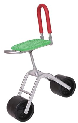 Generisch Gartenarbeitshocker Mit Klappbarer Rückenlehne, Rollender Gartenhelfersitz, Höhenverstellbar 36–48 cm, for Den Rasen Im Haus, Auf Der Terrasse(Green)