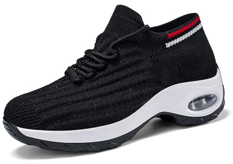 Zapatos deportivos para mujer, de malla, ligeros, para correr, con cordones, para fitness, para exteriores, transpirables, para correr, para traje regional, tirolesa festiva, zapatos de verano, Negro