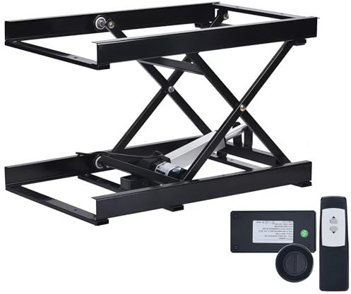 Gvqng Tavolo Elevatore Elettrico A Pantografo, Tavolo Elevatore Idraulico A Doppio Pantografo con Telecomando Wireless, Piattaforma Elevatrice Regolabile in Altezza,40kg,12V