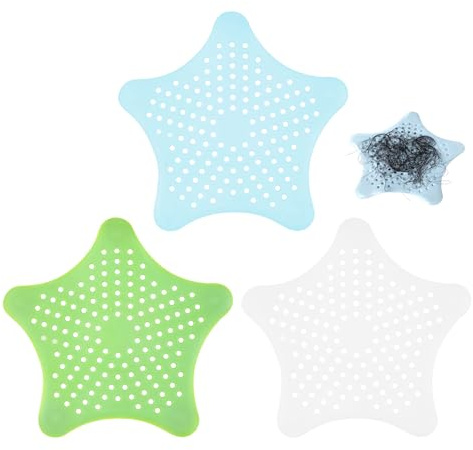 3 Pcs Silicone Drain Hair Catcher for Shower, Bathroom & Kitchen, Sink Strainer with Suction Cups, Bathtub Drain Cover Hair Trap – Easy Install, Durable Filter (White, Blue, Green)