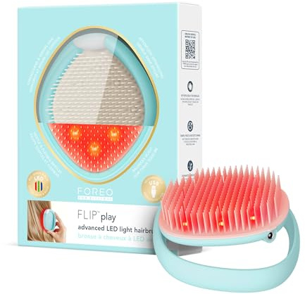 FOREO FLIP Play Spazzola LED Avanzata - Crescita E Cura Capelli | Spazzola LED, Luce Rossa, Massaggiatore Cuoio Capelluto, Crescita Capelli, Districante, Anti-Crespo, Tutti I Tipi Di Capelli