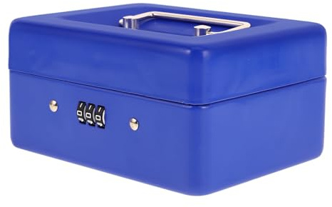 Healvian Scatola Porta Soldi in Metallo con Serratura Combinazione con Contenitore Interno Sicuro e Maniglia Portatile per Casa e Ufficio