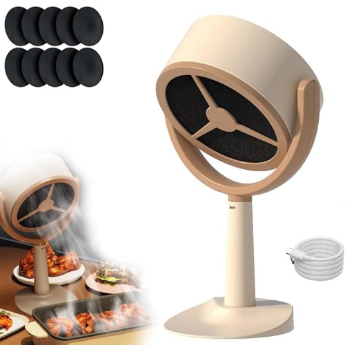 Smoke Fan for Smoking Indoors, Portable Cigarette Smoke Absorber with Filter Sponges, Kitchen Exhaust Fan, Low Noise Mini Cooker Hood for Home, BBQ, Hot Pot