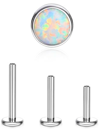 Kerraom G23 Titan Helix Piercing, Hypoallergenes -Piercings Ohr mit Ohrstecker mit Motiven,Katzenpfote, Schmetterling, Blume, Opal, Blitz, Lotus für Damen，für Helix, Tragus & Conch Piercing