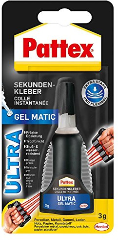 Pattex Ultra Gel Matic Sekundenkleber, 3 g, Dosierspender mit feiner Spitze (2er Pack)
