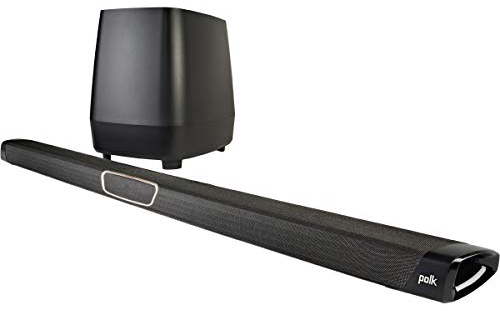 Polk Audio MagniFi MAX Heimkino-System, TV Soundbar mit Subwoofer, 5.1 Dolby Digital Decoding, DTS, Bluetooth, WLAN, Google Chromecast, HDMI ARC, AUX, optischer Eingang