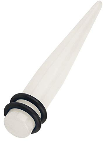 Piersando Dehnungsstab Ohr Piercing Dehnstift Dehner Ohrdehner Dehnstab Flesh Tunnel Plug Expander Taper Stab Glow in The Dark 5mm Weiß