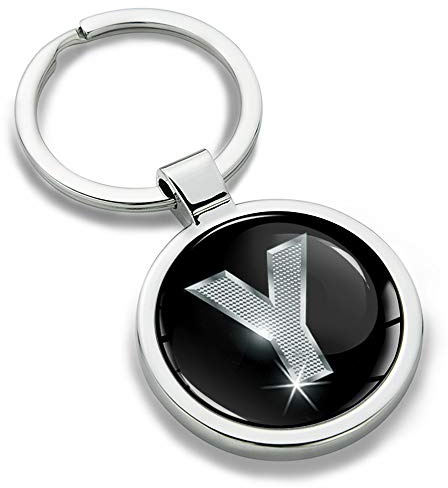 Biomar Labs® Porte-clé Lettres A-Z Initiales Personnalisable de L'alphabet Alphabet Accessoires Homme Femme Cadeau Lettre Y Argent KK 25