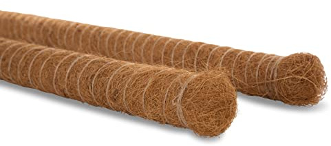 Novatool 4X Kokos Rankstab 80+110 cm I Ø 45mm I verlängerbar I natürlicher Kokosfaser I Pflanzenstütze Rankhilfe für Zimmerpflanzen blumentopf Stange