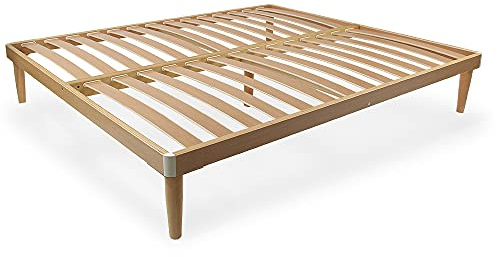 Somnus SANA Rete Ortopedica in Legno di Faggio 160x190 Matrimoniale Alta 37cm con 14 doghe da 6.8 cm
