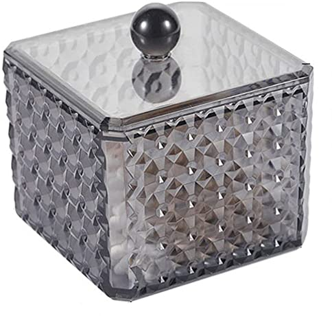 eKsdf Wattestäbchenhalter mit Deckel Acryl Wattestäbchen Behälter Wattepadspender Kosmetik Organizer Make-up Aufbewahrungsbox für Wattestäbchen Wattebäusche Wattepad